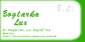 boglarka lux business card